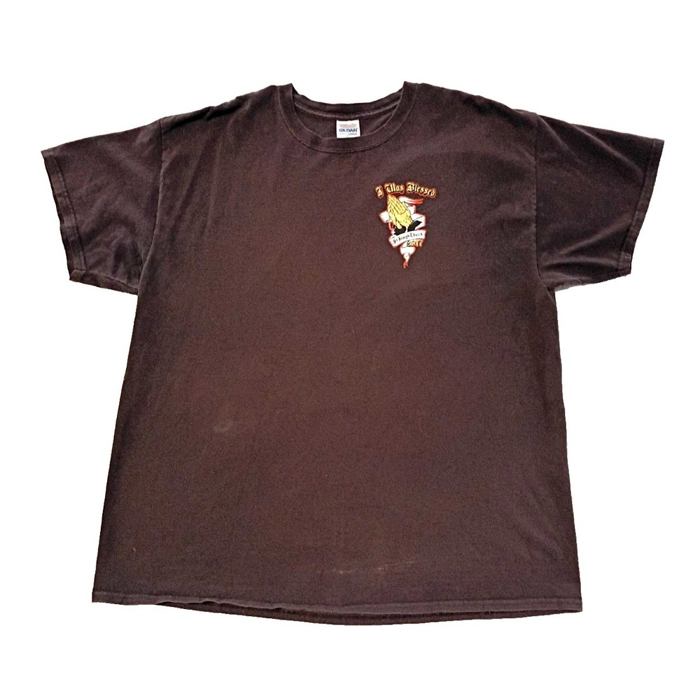 Bakersfield Blessing of the Bikes 2017 Brown T-Shirt St Joseph Church XL